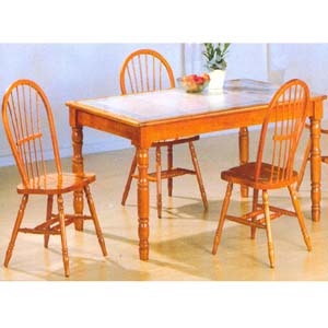 5-Pc Oak Finish Dining Set 1215-39/44 (WD)