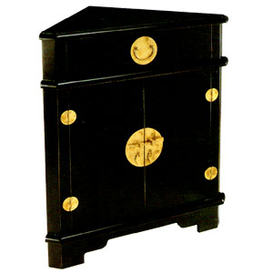 Black Finish Corner Cabinet 1246BK (ITM)