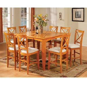 Maple Counter Height Dining Set 1247-T/ST (WD)