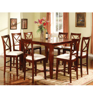 7-Pc Cherry Finish Counter Height Dining Set 1249-T/ST