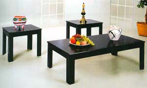 3-Piece Parquet Coffee/End Table Set 1600-BLK (ML)
