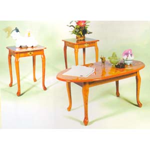 3-Pc Queen Anne Occasional Table Set 1601-OAK (ML)