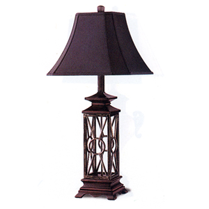 Wrought Iron Antique Burgundy Finish Table Lamp 1998 (CO)