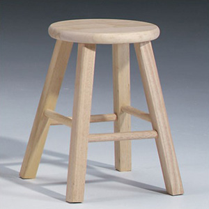 Solid Unfinished Wood 18 In. Round Top Stool 1S-518(ICFS)