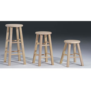 Unfinished Round Top Stool 1S-5_(IC)