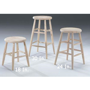 Unfinished Scooped Seat Stool 1S-8_(IC)