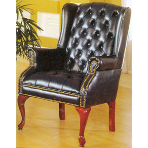 Black Vinyl Wing Chair 2012-43 (WD)