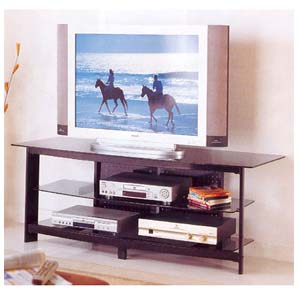 Black Entertainment Center w/Tempered Glass 2021 (ABC)