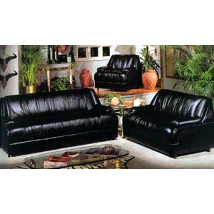 Black Vinyl Living Room Set 2034 (WD)