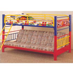 Multi-Color Twin/Futon Bunk Bed 2049 (CO)