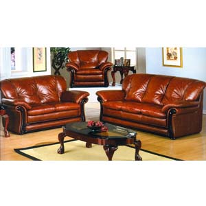 Cognac Leather Living Room Set 2066 (WD)