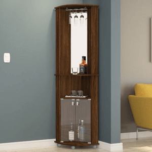 Corner Bar Cabinet with Mirrored Wall 210119(WFS)