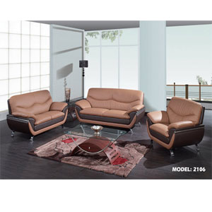 Two-Tone Brown/Dark Brown Living Room Set 2106_(GT)