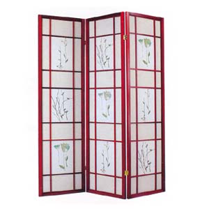 3 Panel Cherry Finish Wooden Screen 2253 (A)