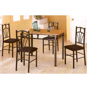 5-Pc Black Metal Dinette Set 2281 (COu)