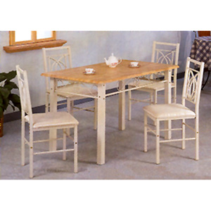 5-Pc Ivory White Metal Dining Set 2350 (CO)