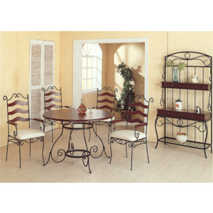 5-Pc Metal & Wood Dinette Set 2471N/72N (CO)