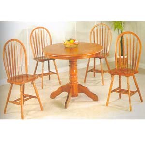 Dia. Table Set in Medium Oak Finish 2536 (ML)