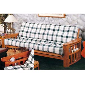 Oak Finish Solid Wood Futon W/Storage Space 2567A (IEM)