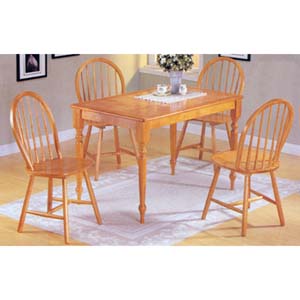 5-Piece Oak/Terracota Dinette Set 2596-OT (Ai)