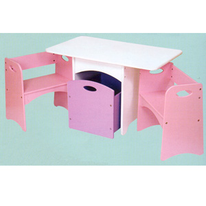 Table w/Pastel Benches 26162 (KK)