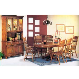 7-Piece Oak Finish Dinette Set 2642 (A)