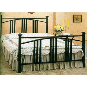 Satin Black Convex Mission Style Head/Footboard 2953_ (CO)