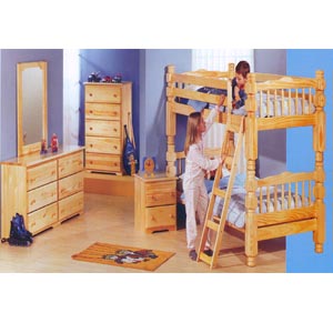 Bunk Bed Set in Natural High Gloss 300-170 (PR)