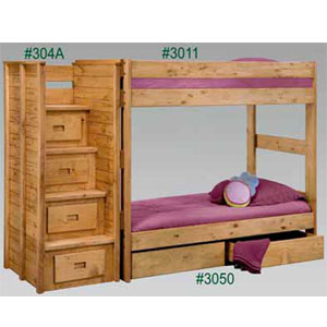 Twin/Twin Bunk Bed Stairs And Under Bed Drawers 3011/304(PC)