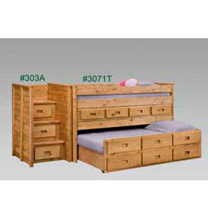 Twin Twin Jr. Bunk Bed With Stairscase And Drawers 3071T/303