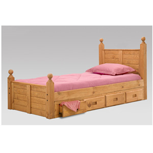 Solid WoodTwin Panel Post Mates Bed 3082 (PC)