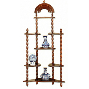 7 Shelves Walnut Finish Corner Stand 3207 (CO)