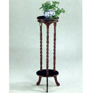 Cherry Finish Triple Twist Plant Stand 3329 (CO)