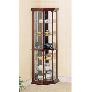 Solid Wood Corner Curio Cabinet in Cherry 3393(CO)