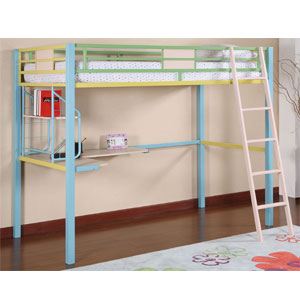 Sunday Funnies Twin Study Loft Bed 343-119 (PW) 