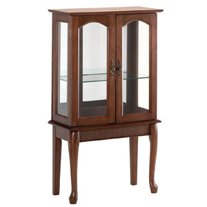 Simply Elegant Wood Glass Curio Cabinet 35038(AZFS)