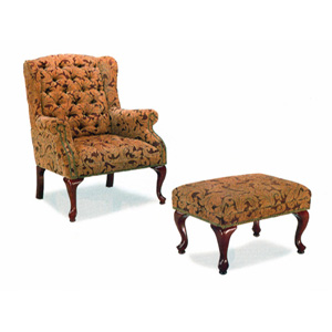 Button Tufted Wing Chair and Ottoman with NailHead 3932B(CO)
