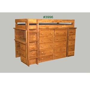 Twin Dresser Loft Bed 3996(PC)