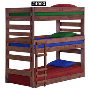 Solid Wood Twin Stackable Triple Bunk Bed 4003(PC)