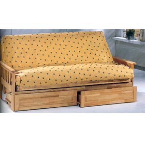 Natural Finish Mission Style Futon  And Drawer Set 4837(CO)