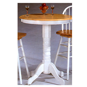 Round Solid Top Bar Table Natural/White 4099 (CO)