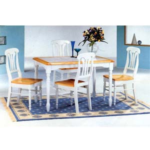 5-Pc Natural/White Dinette Set 4145/4222 (CO)