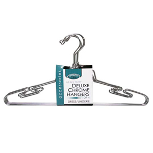 4 PK. Deluxe Chrome Dress Hanger 4152 (KDY)