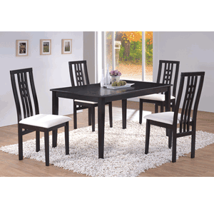 Solid Wood Dinette Set In Cappuccino Finish 4159/4104(PJ)