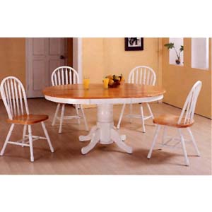 5-Pc Natural/White Finish Dinette Set 4163/33 (CO)