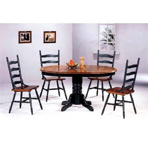 5-Pc Dark Oak Solid Wood Dinette Set 4197-04 (CO)