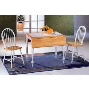 3-Pc Natural/White Table And Chairs Set 4251-29 (CO)