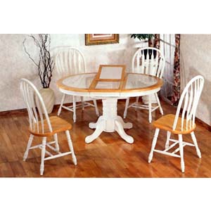 5-Pc Dining Set In Natural/White 4253/4190A (CO)