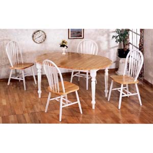 5-Pc Natural/White Dinette Set 4258/4152 (CO)