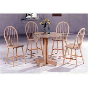 5-Pc White Wash Dinette Set  Drop Leaf Table 4352/4339 (CO)